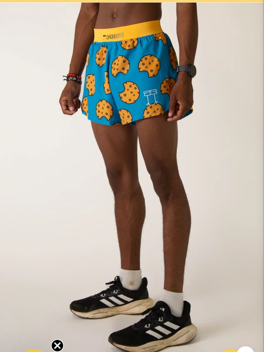 Chicknlegs Men's Chocolate Chip Cookies 4" Half Split Shorts Running Shorts